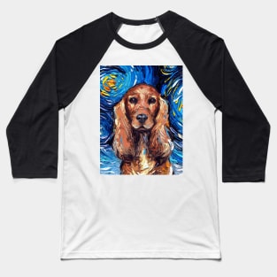 Cocker Spaniel Night (Portrait) Baseball T-Shirt